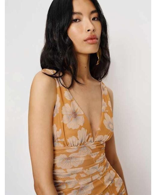 Reformation Aura Knit Dress in Metallic | Lyst
