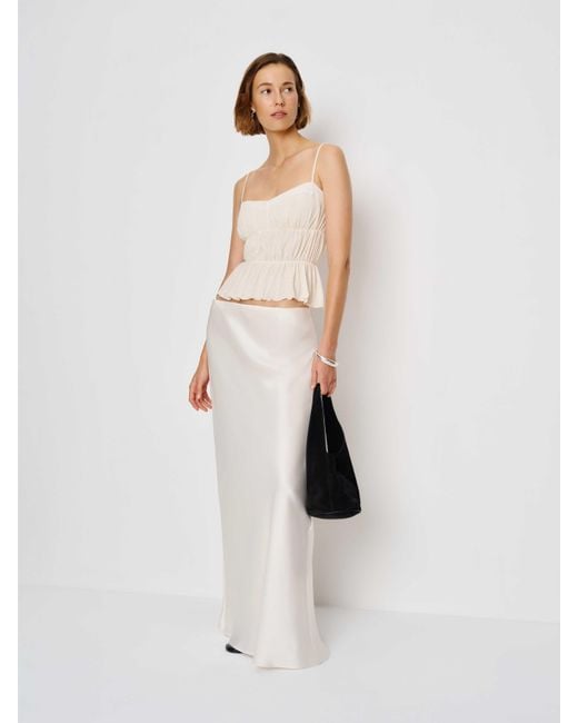 Reformation White Delano Knit Top