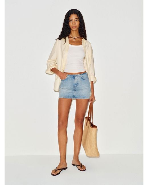 Reformation Blue Rylee Low Rise Denim Mini Skirt