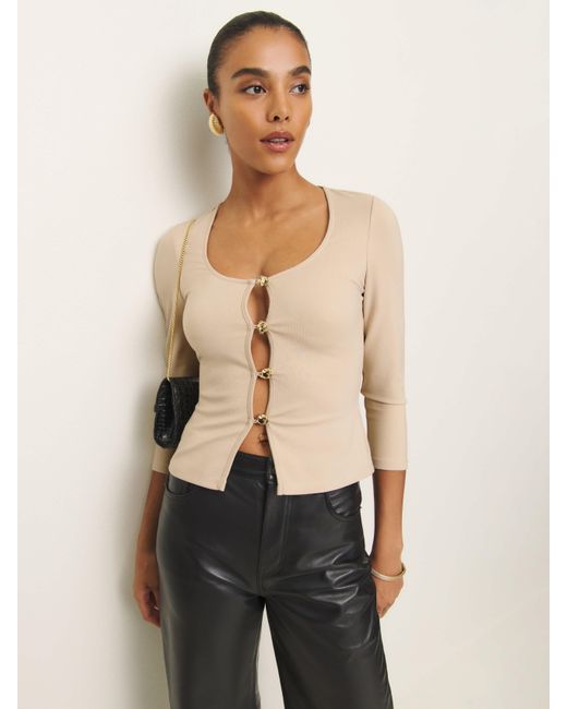 Reformation Natural Owen Knit Top