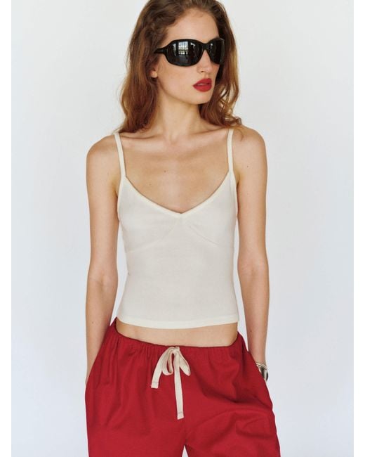Reformation Red Nadine Knit Top
