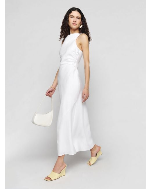 Reformation White Casette Linen Dress