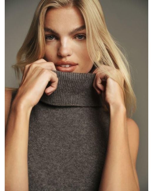 Reformation Multicolor Holland Cashmere Turtleneck Sweater Dress