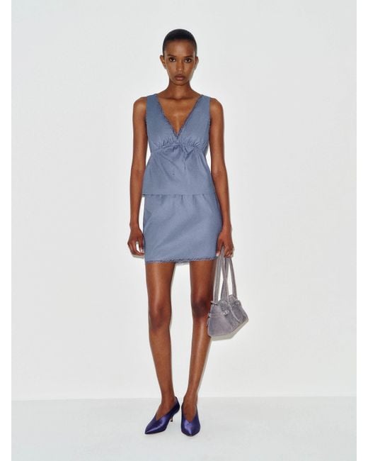 Reformation Blue Bonnie Two Piece Lace
