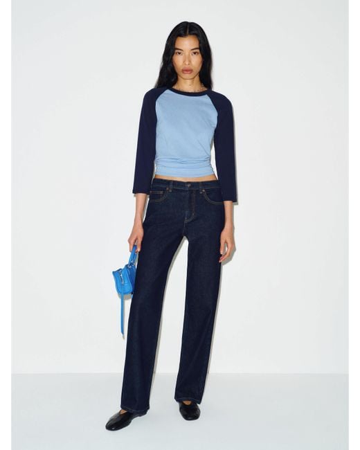 Reformation Blue Miles Stretch Mid Rise Straight Leg Jeans