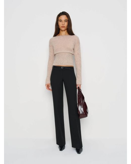 Reformation White Claire Ultra Low Rise Pant