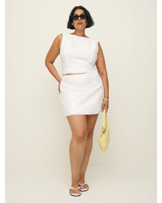 Reformation White Grace Linen Two Piece Es 14