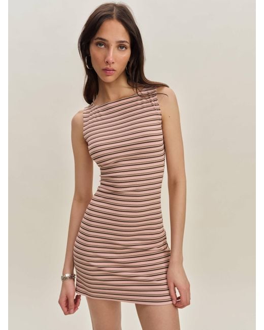 Reformation Natural Nataly Knit Dress/ Stripe