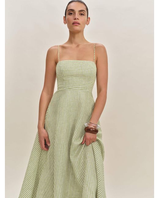 Reformation Monette Linen Dress 10 in Green | Lyst Reformation Monette Linen Dress 10 in Green | Lyst