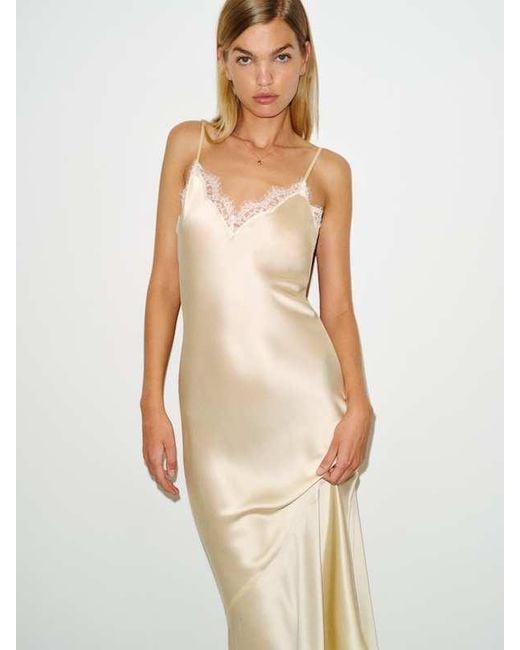 Reformation White Briar Silk Sleep Dress