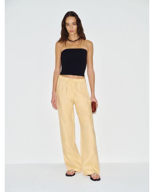 Reformation Yellow Olina Linen Pant