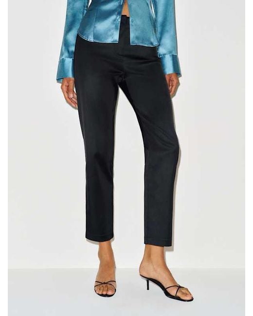 Reformation Blue Hadley Mid Rise Satin Pant 0