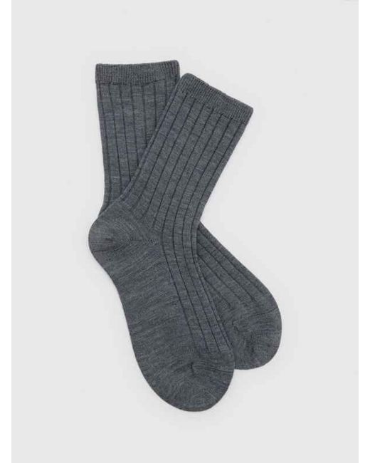 Reformation Gray August Regenerative Merino Socks Mid