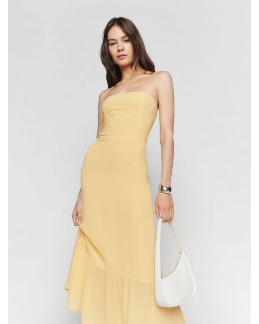 Reformation Arta Dress in Natural Lyst