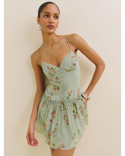 Reformation Green Citrus Dress 10