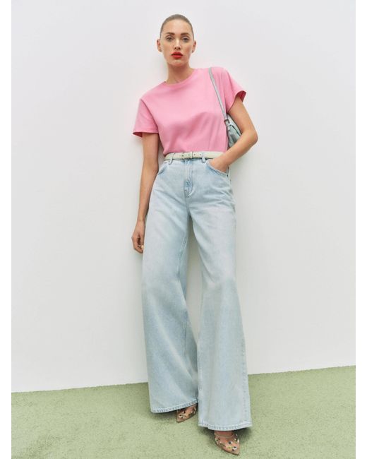 Reformation Multicolor Eden Mid Rise Wide Leg Jeans Denim