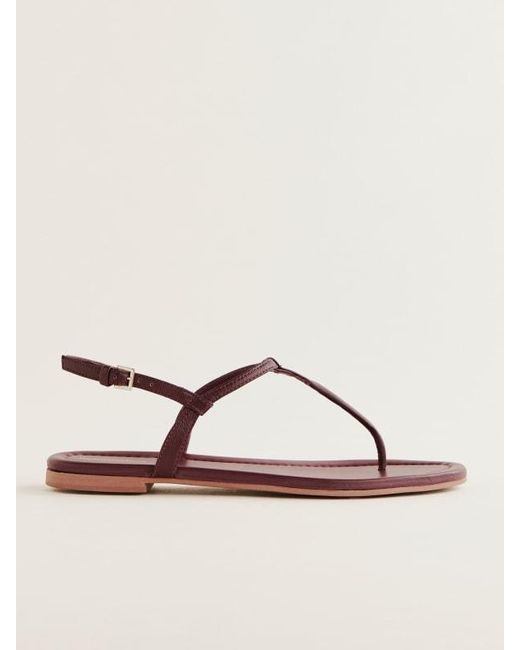 Reformation Natural Thea T-Strap Flat Sandal