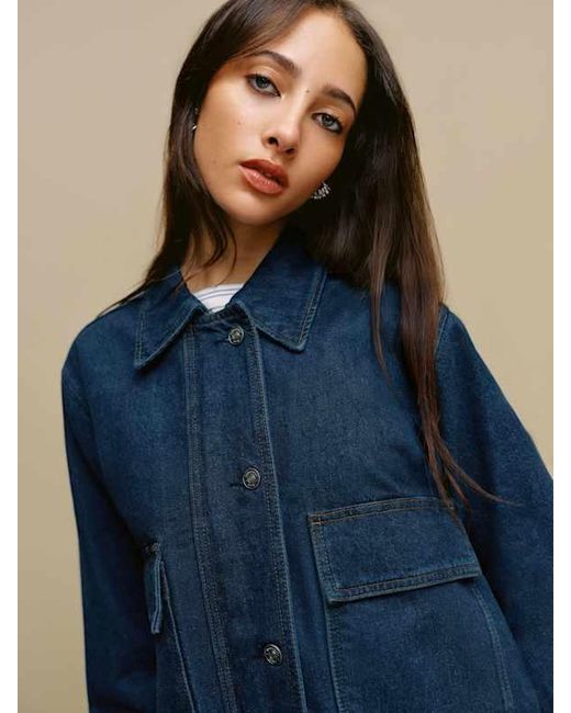 Reformation Blue Oakley Denim Jacket