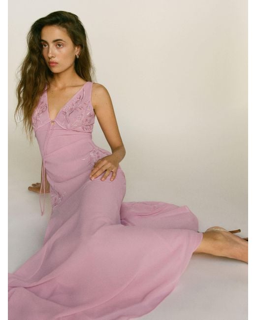 Reformation Pink Ziva Dress 0