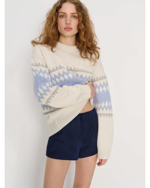 Reformation White Fabian Crew Sweater