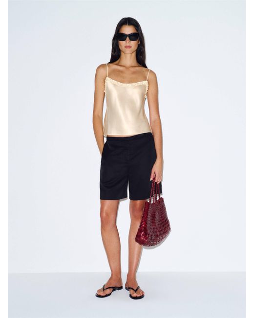 Reformation White Kristen Silk Top
