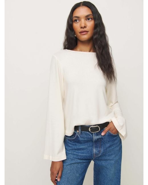 Reformation White Eternity Knit Top