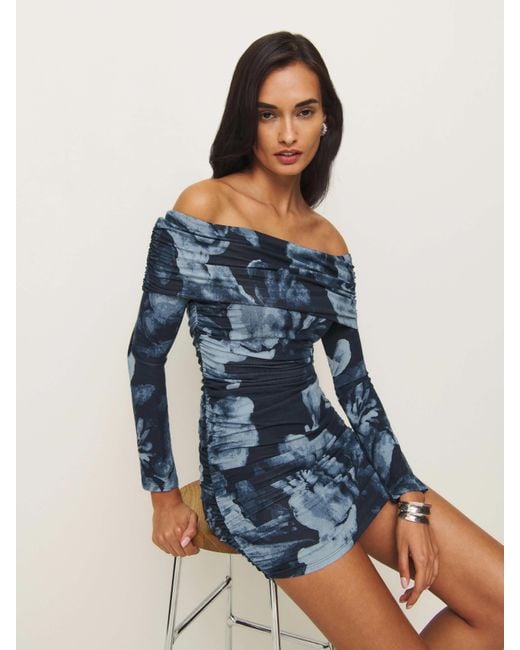 Reformation Brooks Knit Dress in Blue | Lyst Reformation Brooks Knit Dress in Blue | Lyst