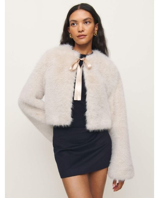 Reformation Natural Coquette Fur Jacket