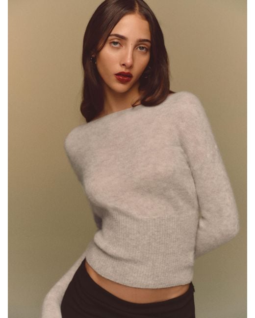 Reformation Natural Soren Sheer Alpaca Sweater Top
