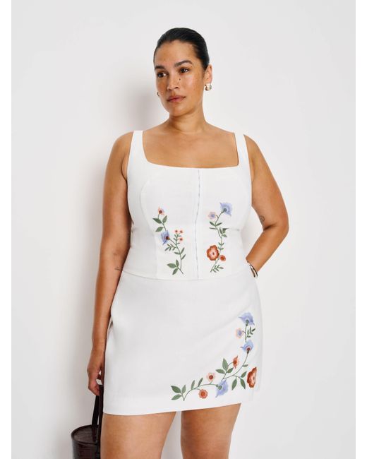 Reformation White Juliet Linen Top Es