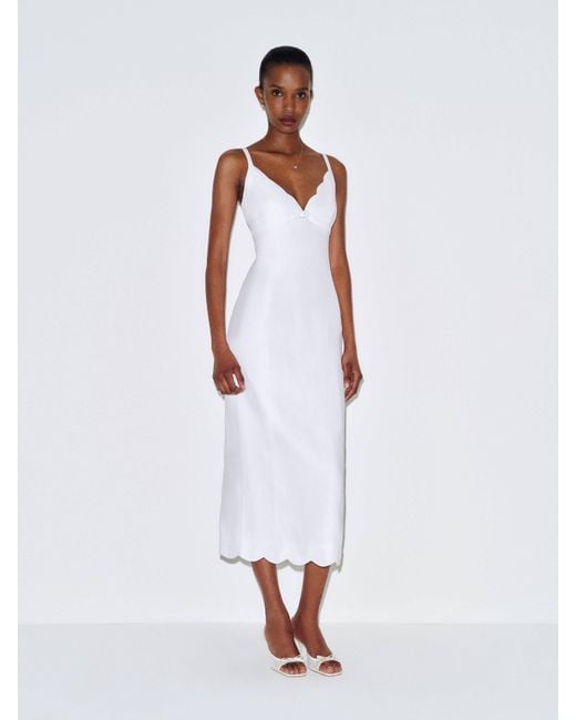 Reformation White Sara Linen Dress 0
