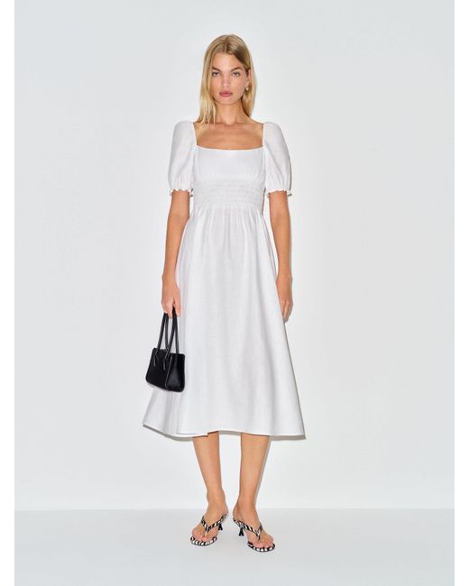 Reformation White Adler Linen Dress 0