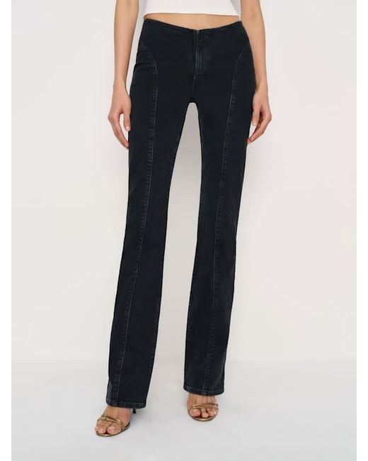 Reformation White Elora Super Stretch Low Rise Bootcut Jeans Denim