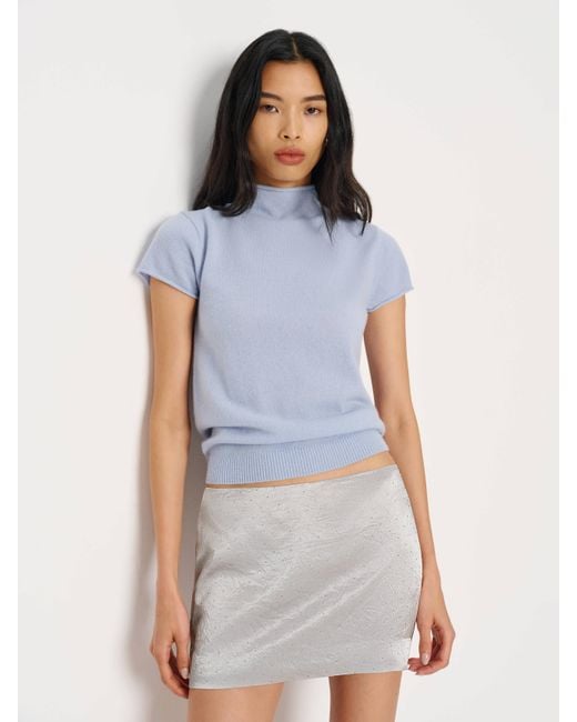 Reformation Blue Carla Low Waist Skirt Halo 0