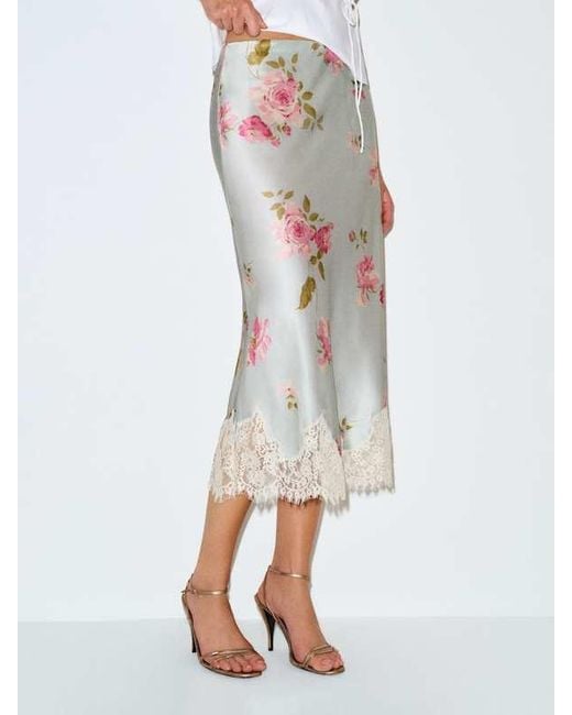Reformation White Carolina Silk Skirt
