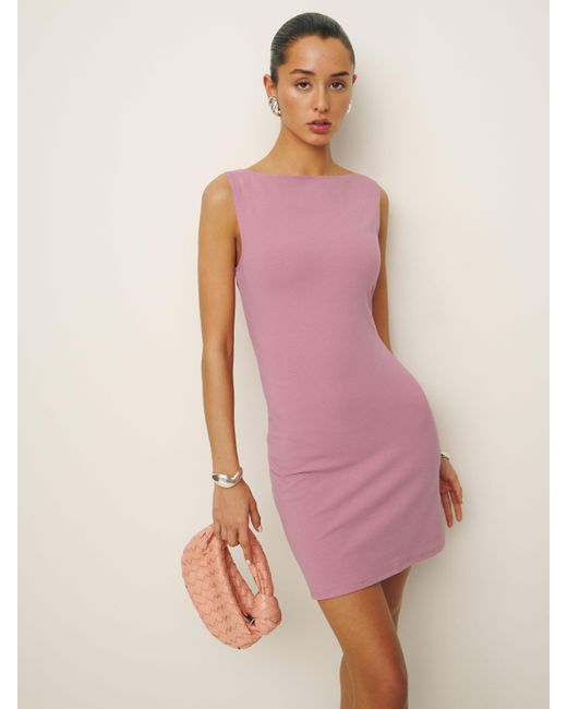 Reformation Pink Nataly Knit Dress