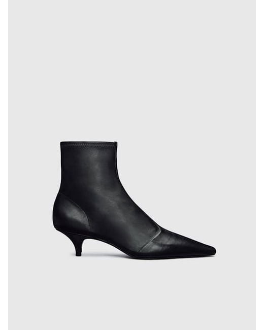Reformation Blue Robbie Ankle Boot Stretch Leather 5