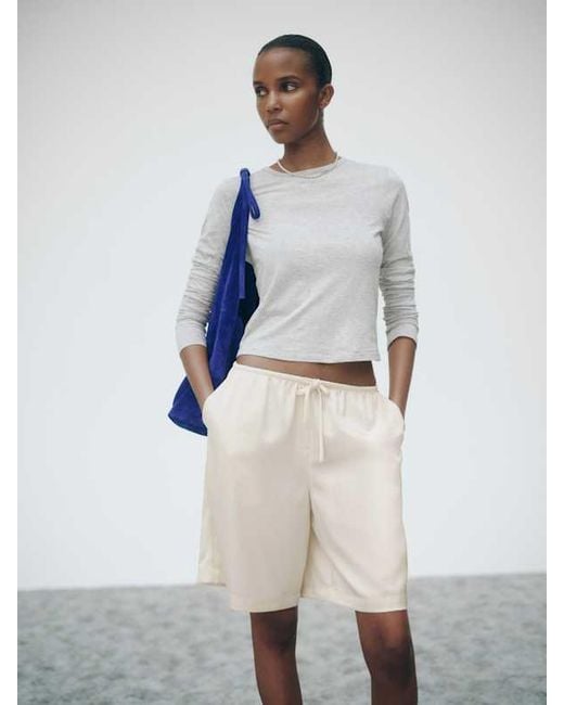 Reformation White Sandy Satin Short