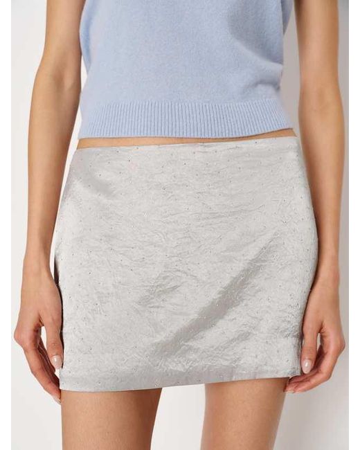 Reformation Blue Carla Low Waist Skirt Halo 0
