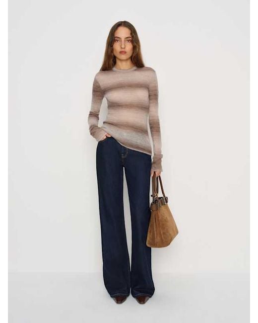 Reformation Blue Alice Sheer Alpaca Crew Sweater