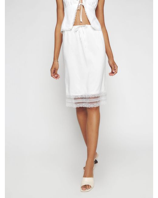 Reformation White Emery Skirt