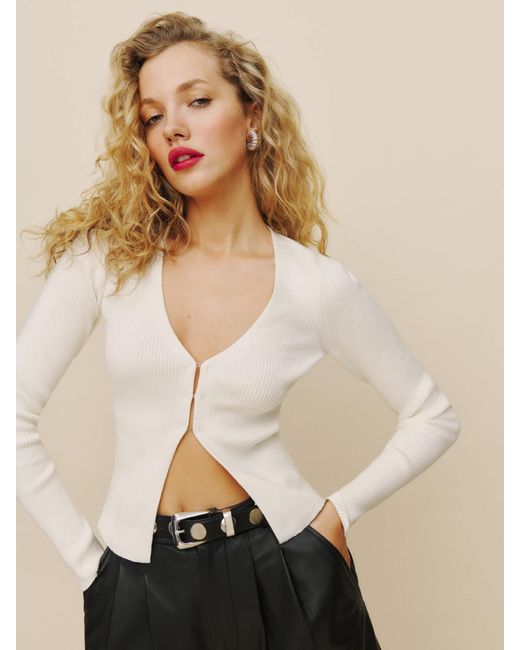 Reformation Natural Kaitlyn Cotton Cardigan