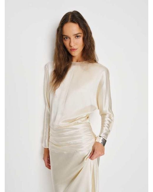 Reformation White Esmee Silk Dress