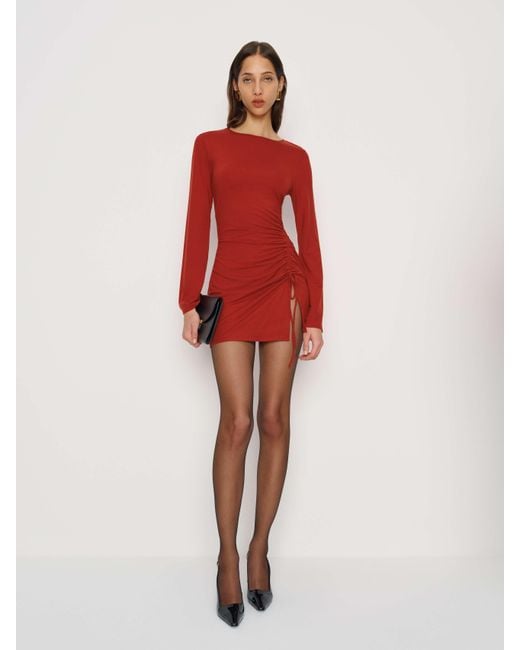 Reformation Isabella Knit Dress in Red | Lyst