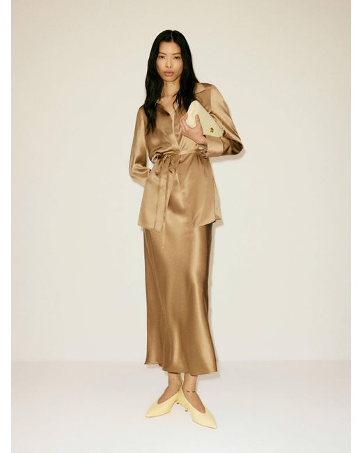 Reformation Natural Camilla Silk Top