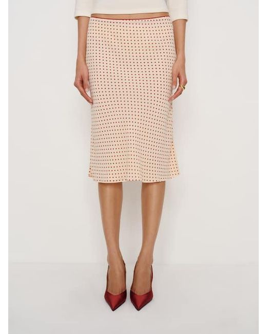 Reformation Natural Layla Knee Length Skirt 0