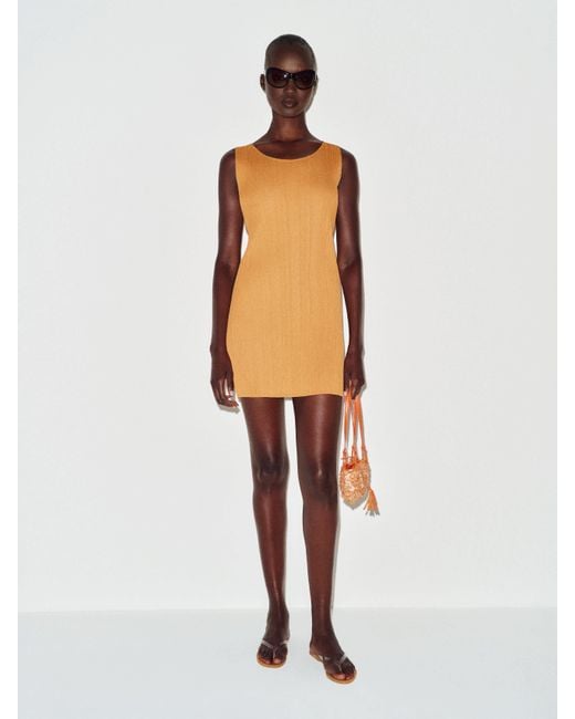 Reformation White Vintage Issey Miyake Pleats Please Dress