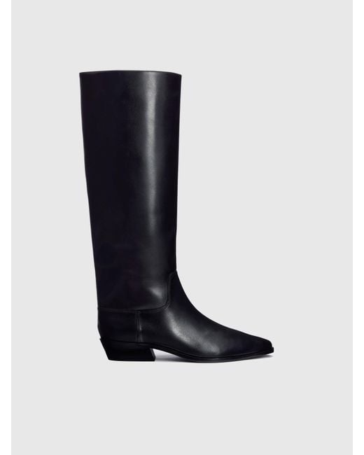 Reformation Blue Dominique Knee Boot Leather 5