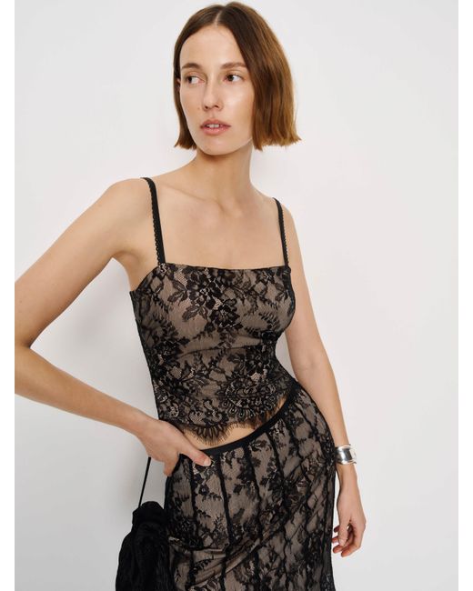 Reformation Black Tessi Top Lace 6