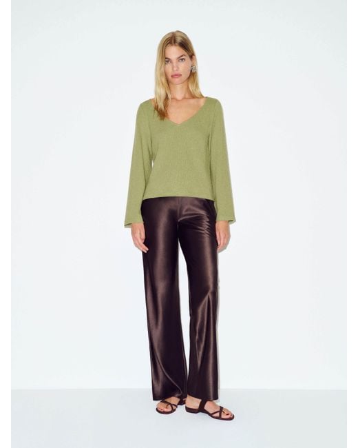 Reformation White Mabel Knit Top Bean